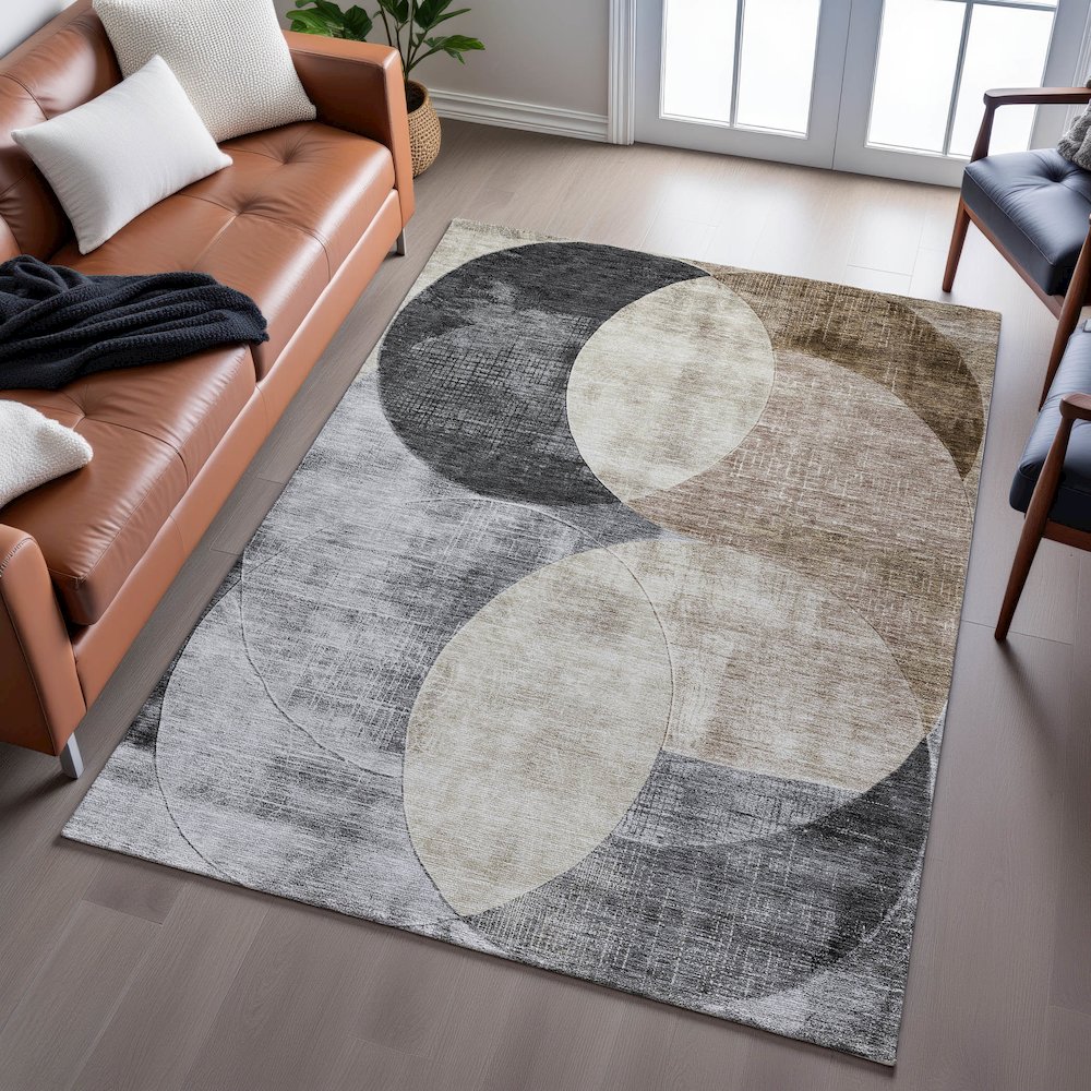 Premium Machine Washable Mayfield AMF1140 Pewter 10' x 14' Rug. Picture 6