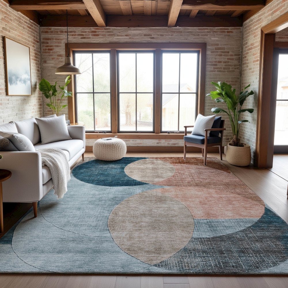 Premium Machine Washable Mayfield AMF1140 Rust 10' x 14' Rug. Picture 5