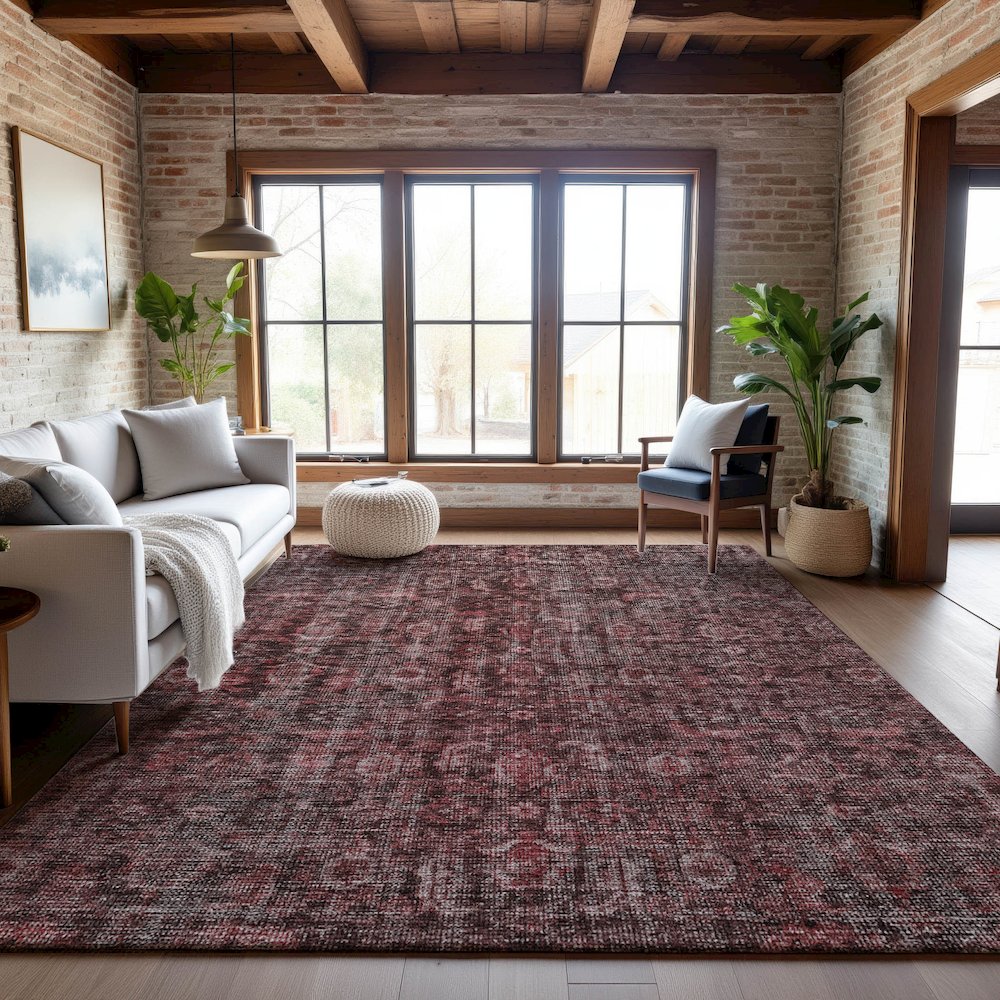 Premium Machine Washable Mayfield AMF1145 Pink 10' x 14' Rug. Picture 5