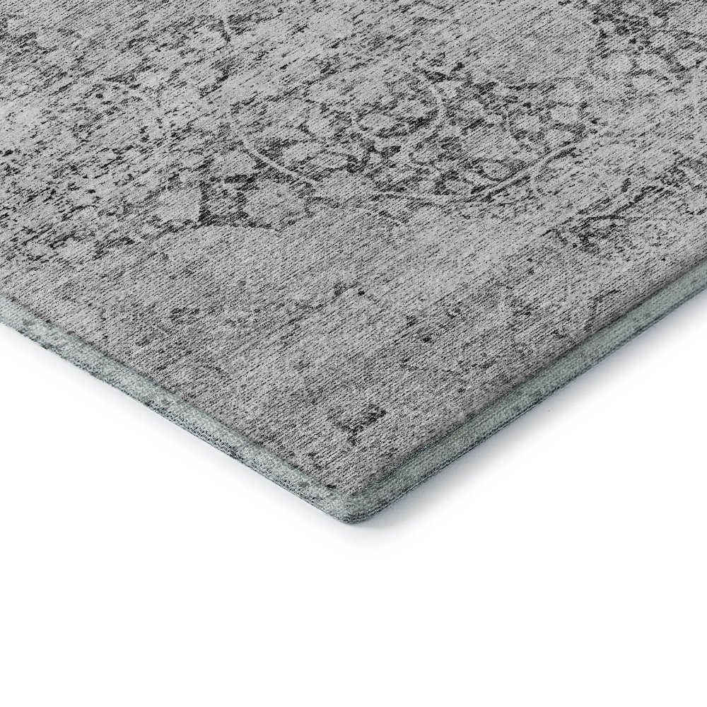 Premium Machine Washable Mayfield AMF1146 Gray 8' x 8' Round Rug. Picture 3