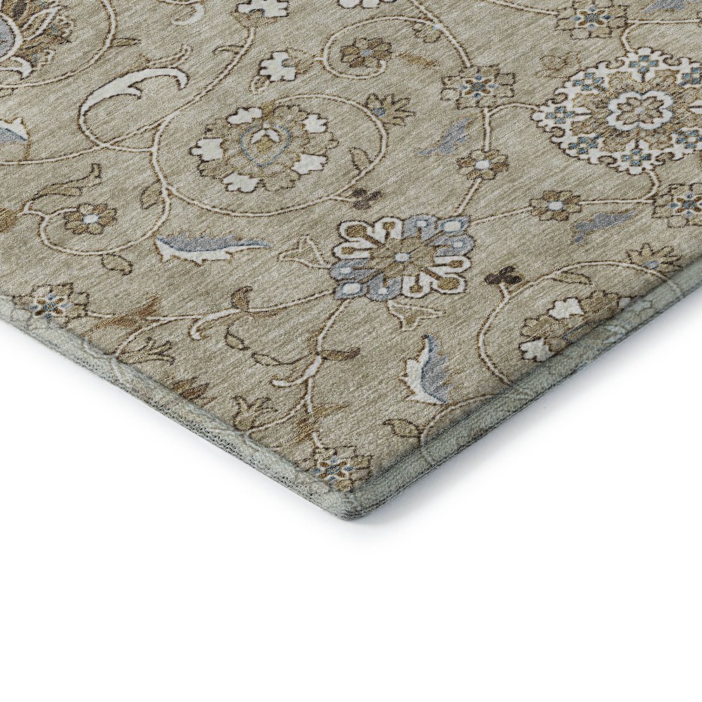 Premium Machine Washable Mayfield AMF1149 Beige 8' x 8' Round Rug. Picture 3
