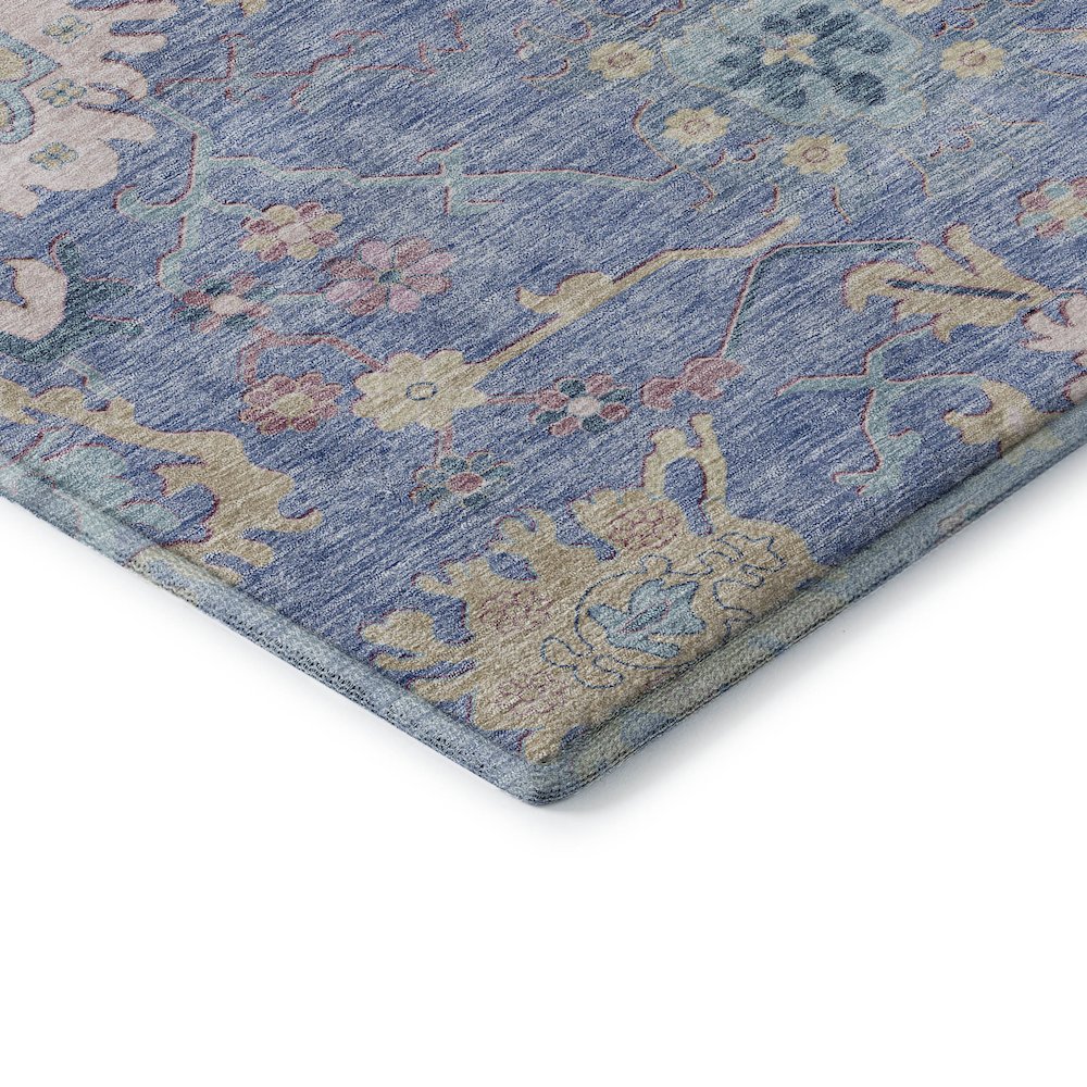 Premium Machine Washable Mayfield AMF1154 Blue 8' x 8' Round Rug. Picture 3