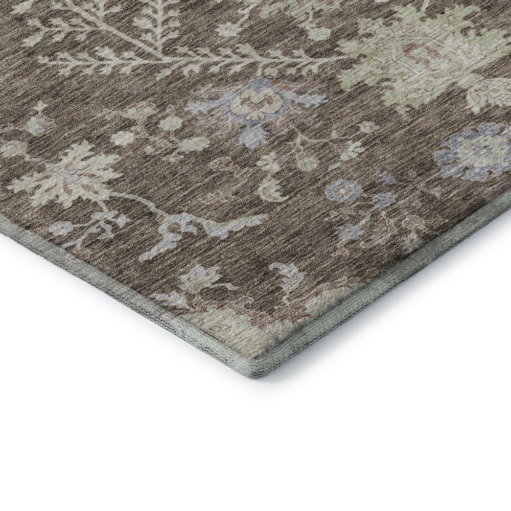 Premium Machine Washable Mayfield AMF1156 Brown 8' x 8' Round Rug. Picture 3