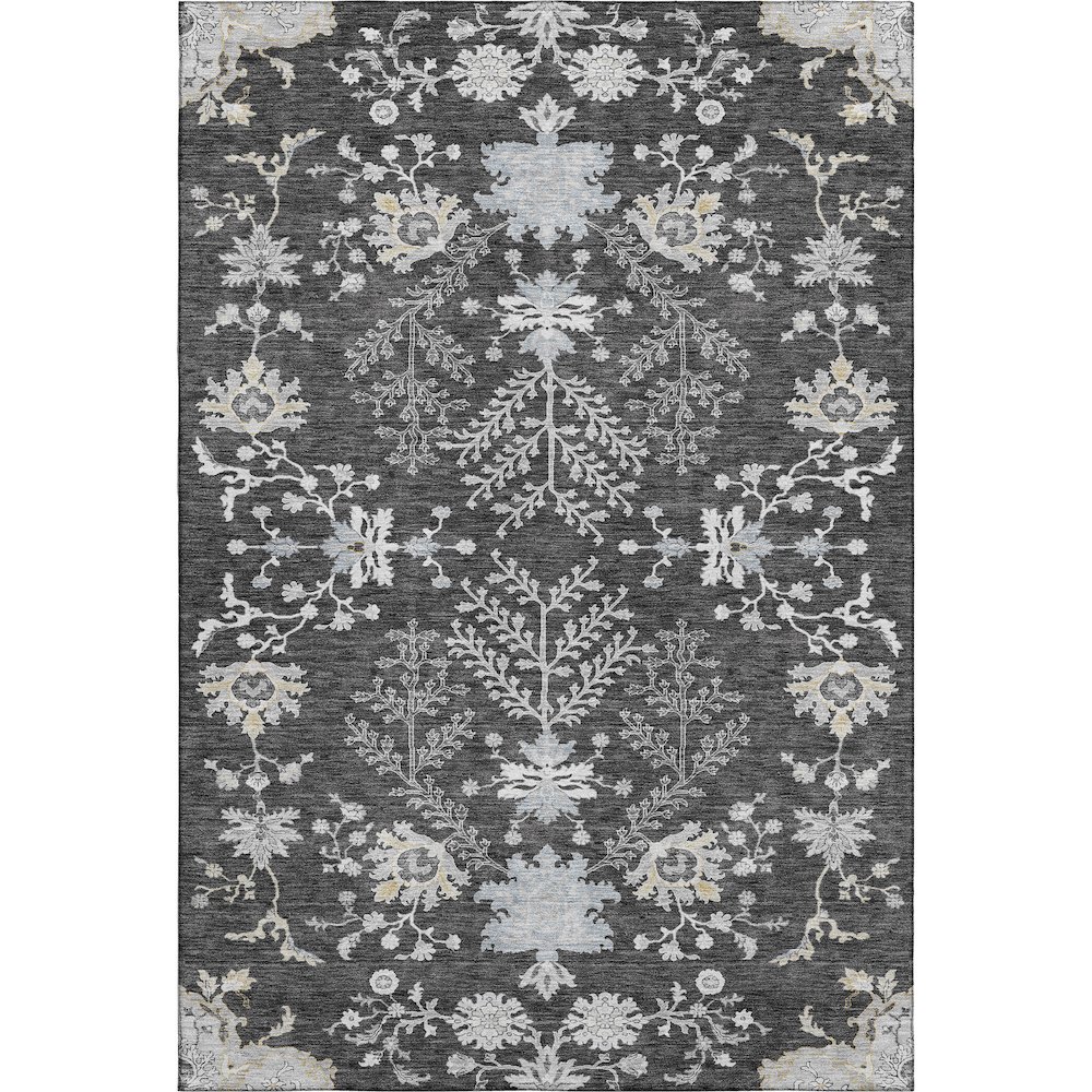 Premium Machine Washable Mayfield AMF1156 Charcoal 10' x 14' Rug. Picture 1