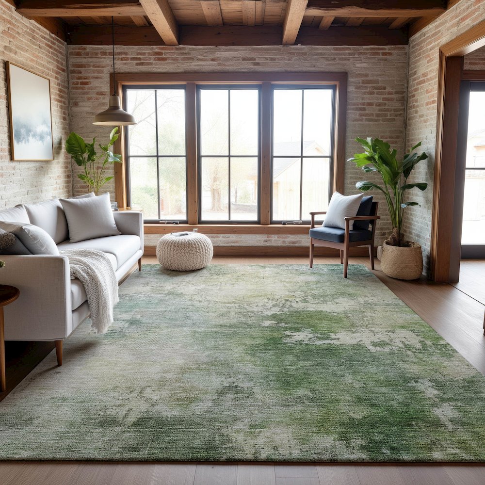 Premium Machine Washable Mayfield AMF1158 Aloe 10' x 14' Rug. Picture 5