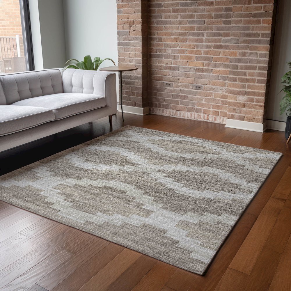 Premium Machine Washable Mayfield  Tan 10' x 14' Rug. Picture 6