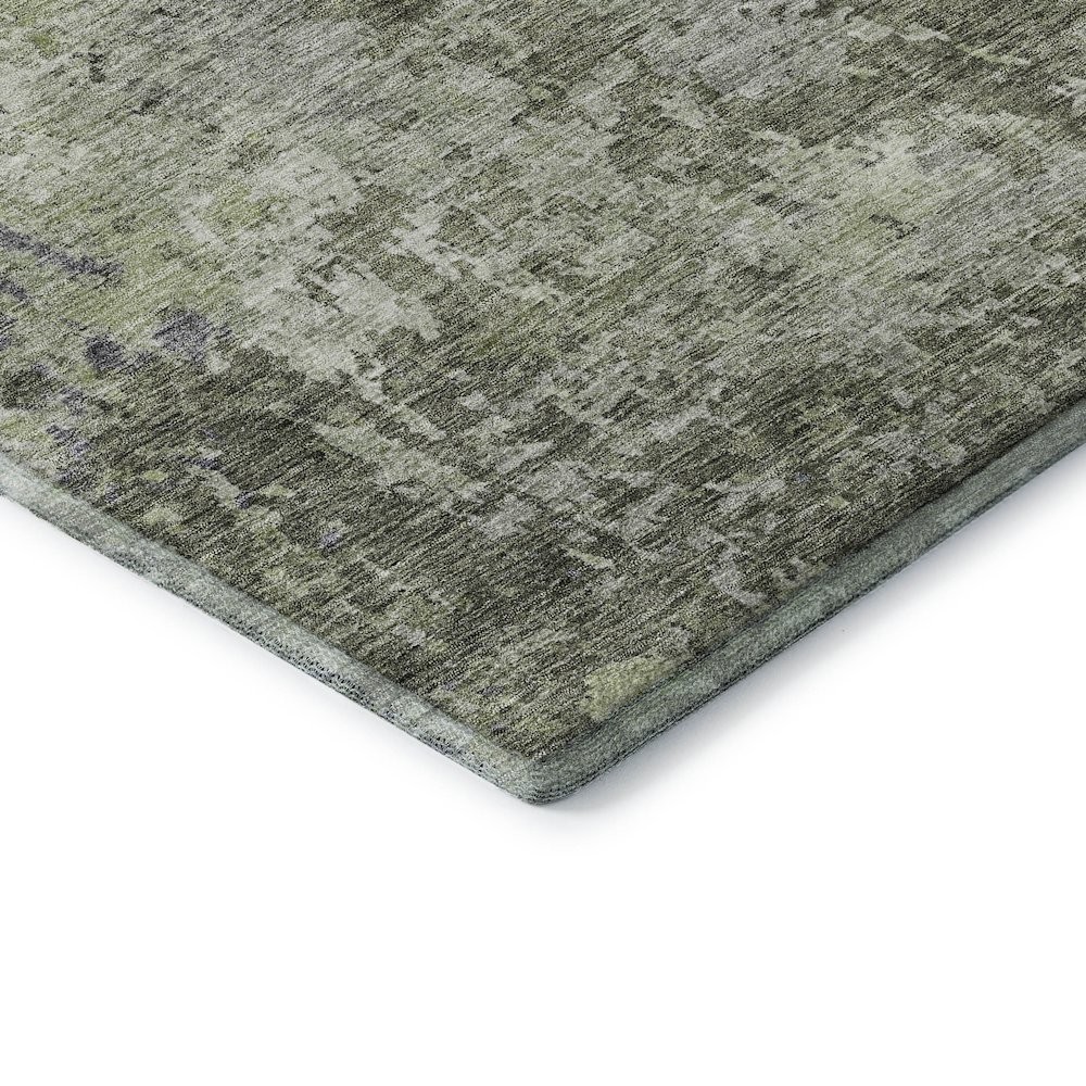 Premium Machine Washable Mayfield AMF1162 Green 8' x 8' Round Rug. Picture 3