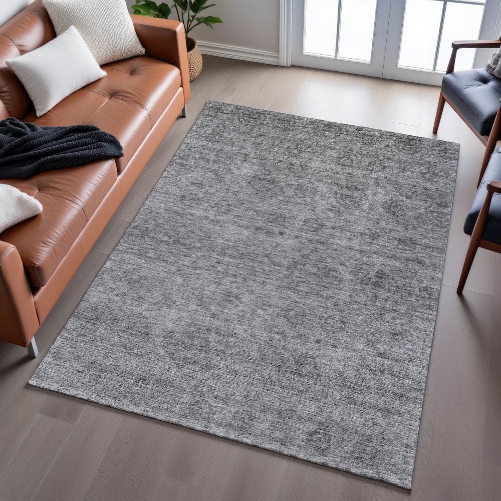 Premium Machine Washable Mayfield AMF1170 Gray 10' x 14' Rug. Picture 6