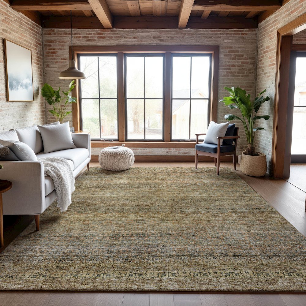 Premium Machine Washable Mayfield AMF1174 Wheat 10' x 14' Rug. Picture 5