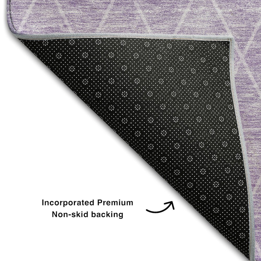 Premium Machine Washable Mayfield AMF1175 Lavender 8' x 8' Round Rug. Picture 2