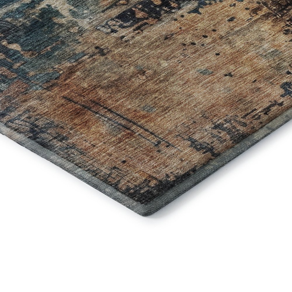 Premium Machine Washable Mayfield AMF1206 Teal 8' x 8' Round Rug. Picture 3