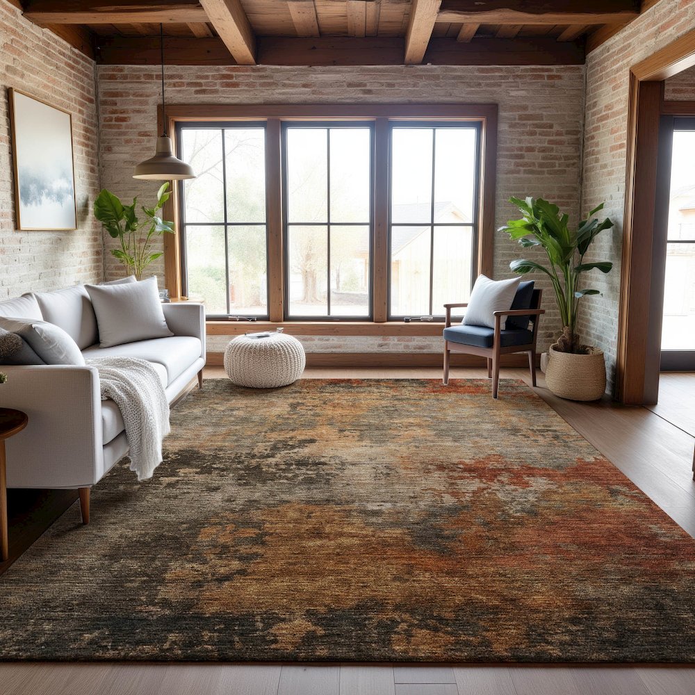 Premium Machine Washable Mayfield AMF1216 Khaki 10' x 14' Rug. Picture 5