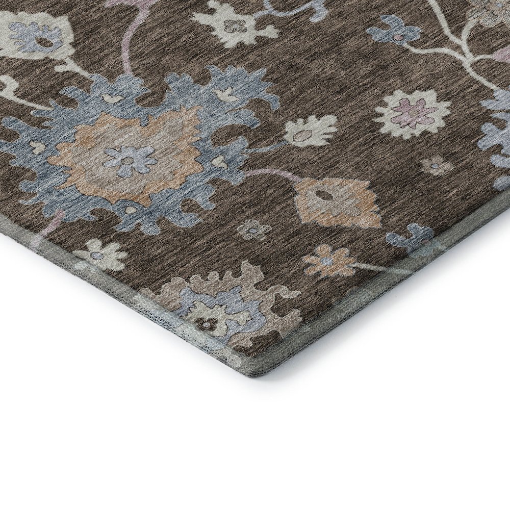 Premium Machine Washable Mayfield AMF1218 Chocolate 8' x 8' Round Rug. Picture 3