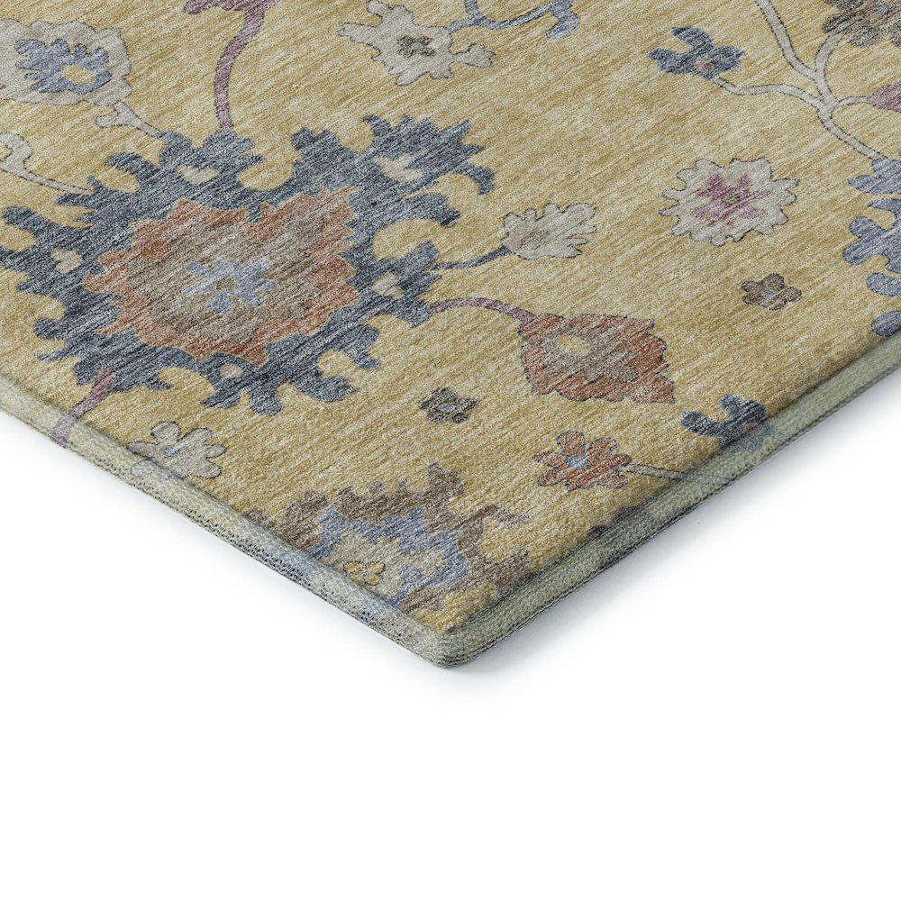 Premium Machine Washable Mayfield AMF1218 Gold 8' x 8' Round Rug. Picture 3