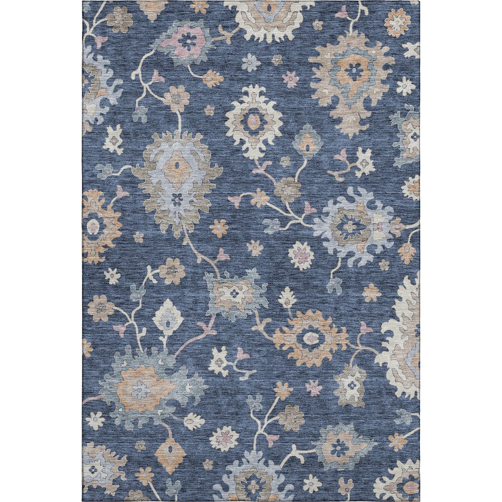 Premium Machine Washable Mayfield AMF1218 Navy 10' x 14' Rug. Picture 1