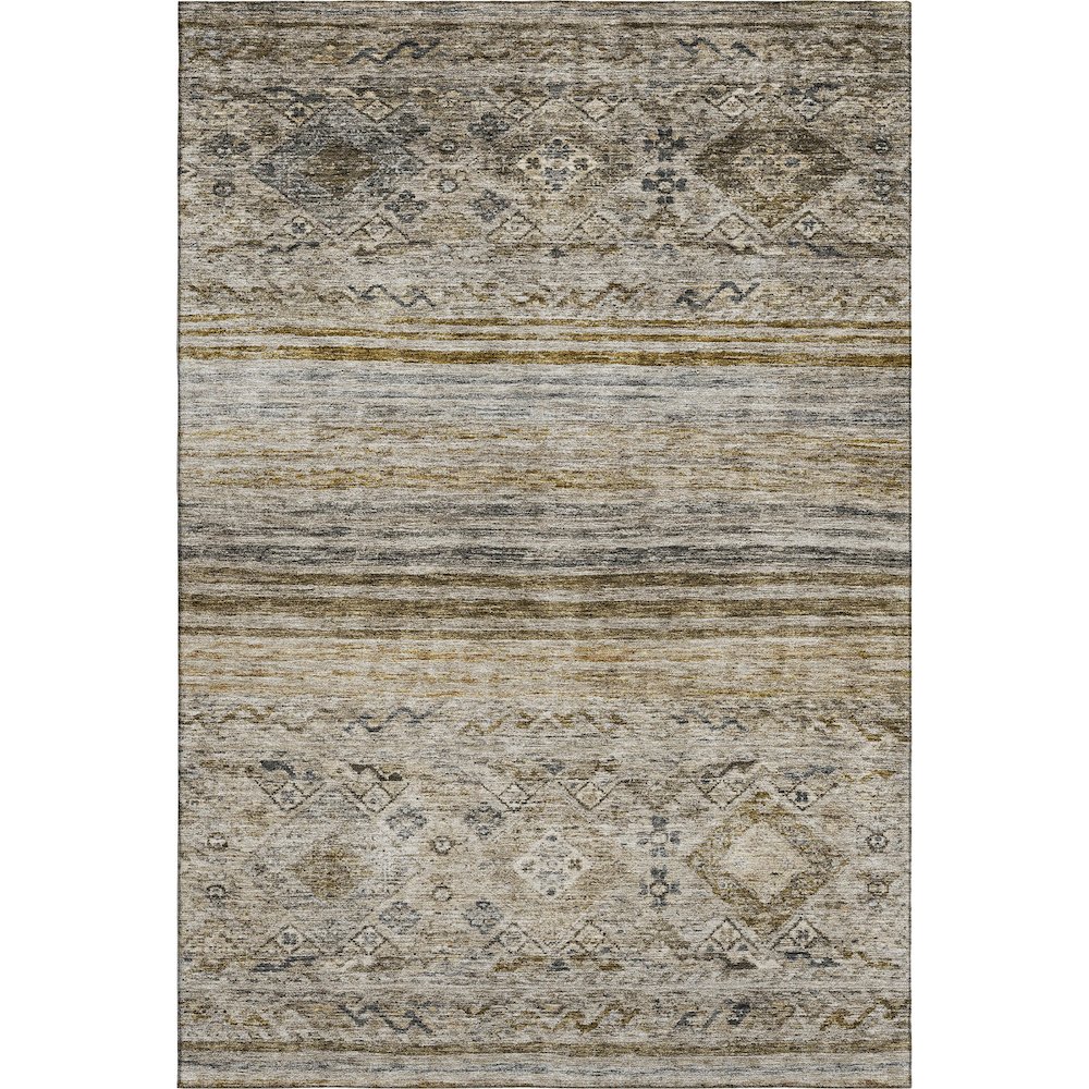 Premium Machine Washable Mayfield AMF1219 Brown 10' x 14' Rug. Picture 1