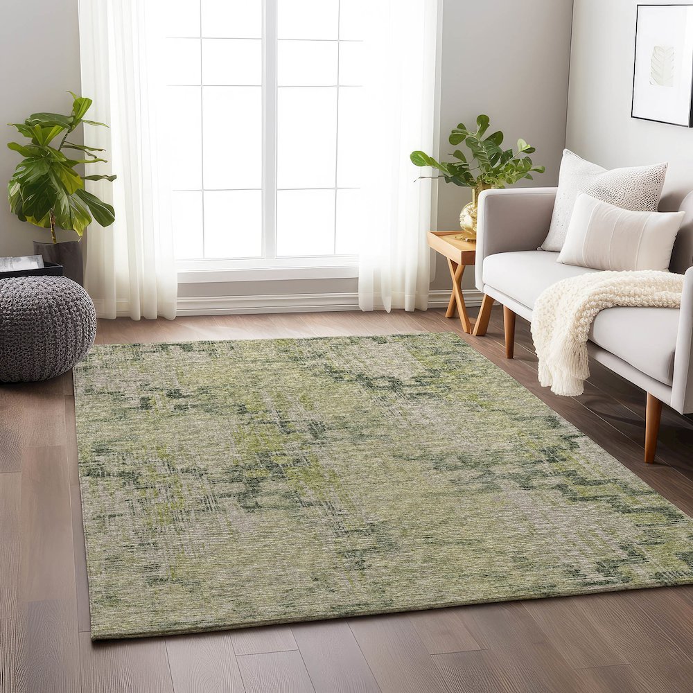 Premium Machine Washable Mayfield  Green 10' x 14' Rug. Picture 5