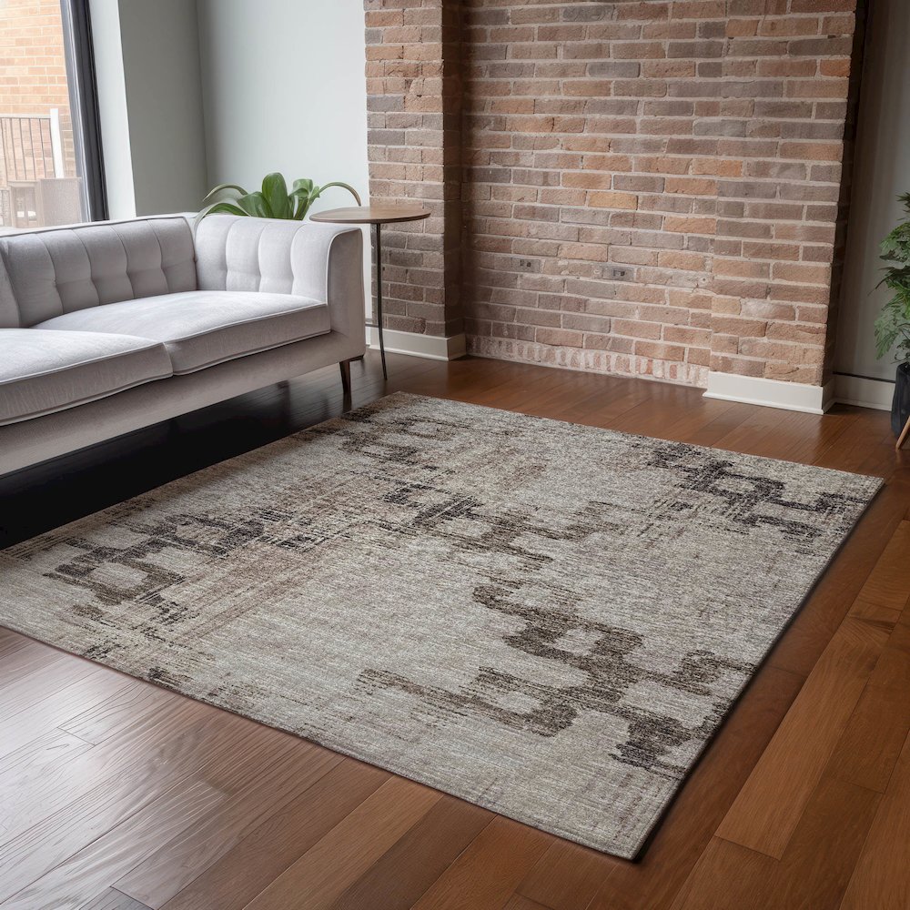 Premium Machine Washable Mayfield  Mocha 10' x 14' Rug. Picture 6