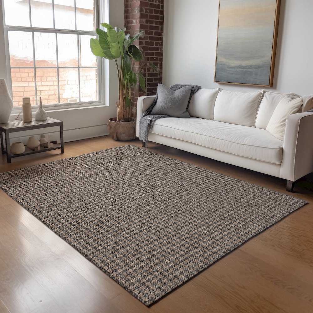 Premium Machine Washable Mayfield  Chocolate 10' x 14' Rug. Picture 5