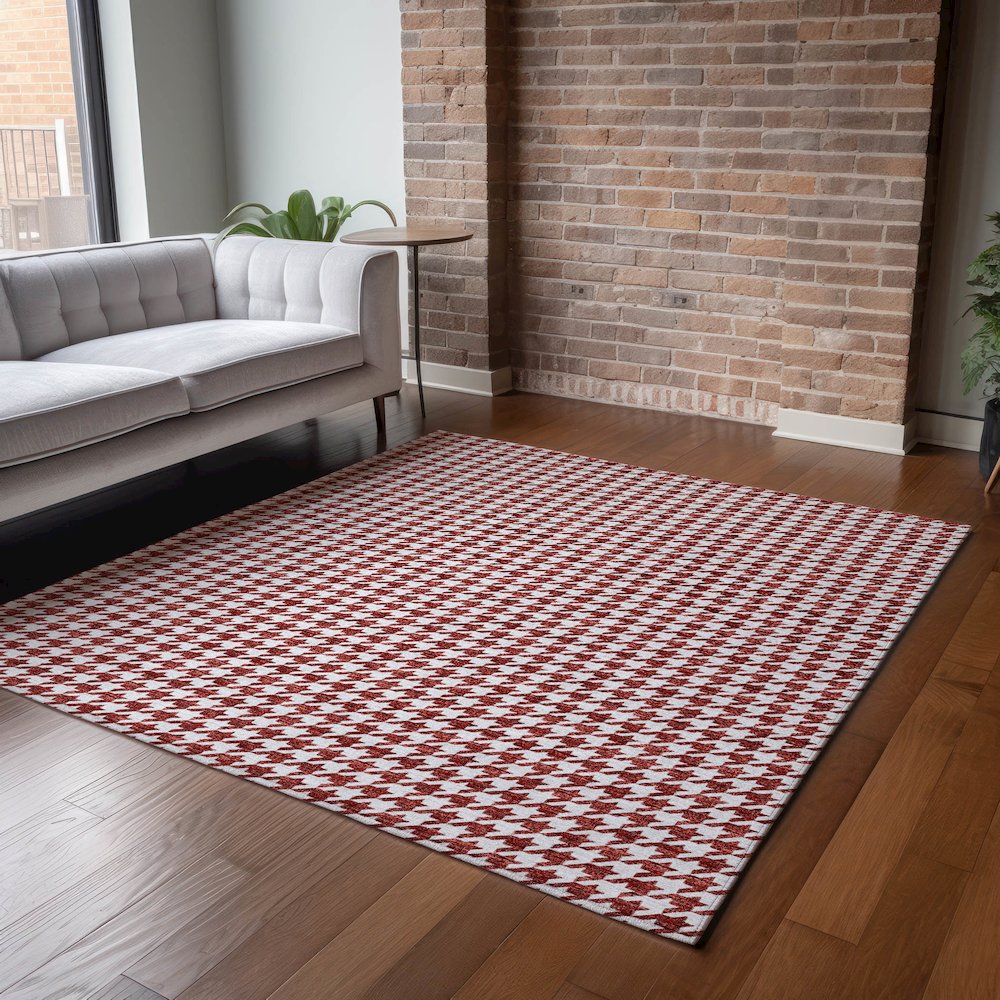 Premium Machine Washable Mayfield  Red 10' x 14' Rug. Picture 6