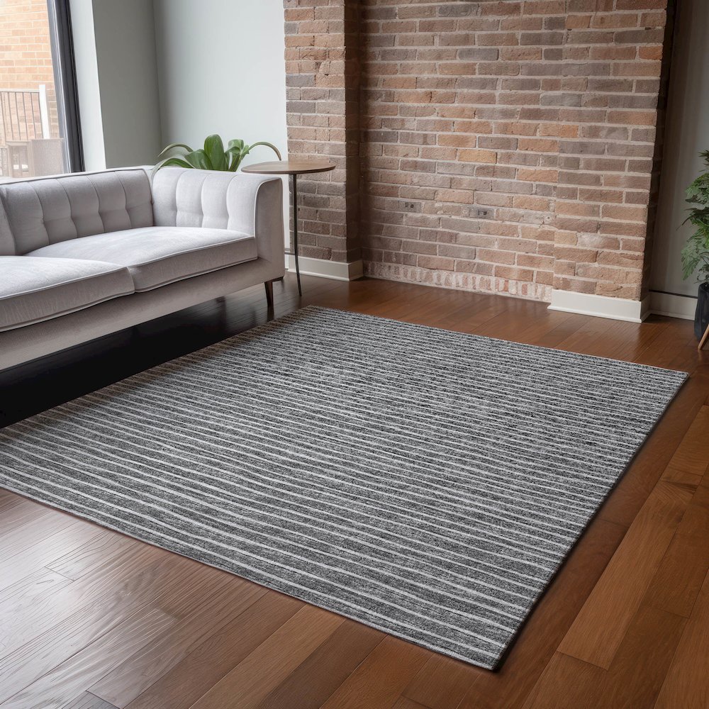 Premium Machine Washable Mayfield  Gray 10' x 14' Rug. Picture 6