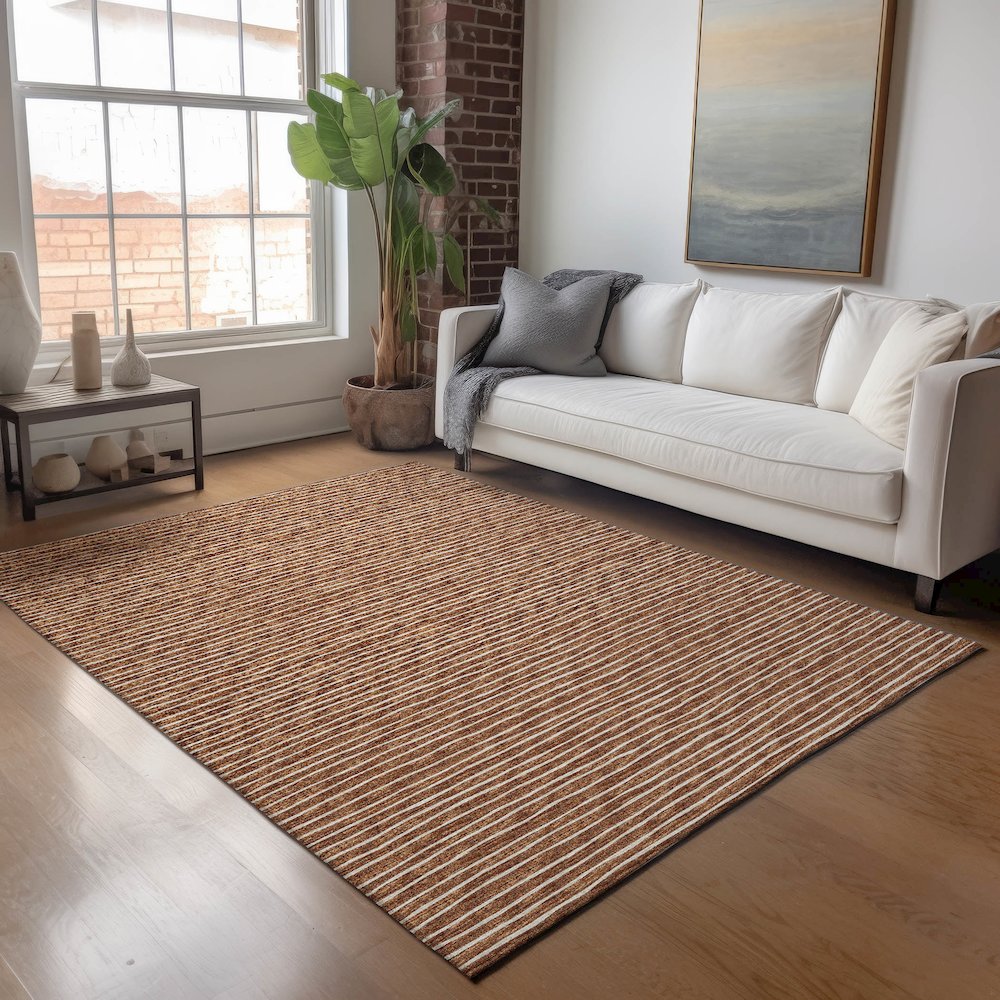 Premium Machine Washable Mayfield  Paprika 10' x 14' Rug. Picture 5