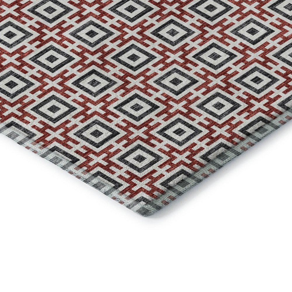 Premium Machine Washable Mayfield  Red 8' x 8' Round Rug. Picture 3