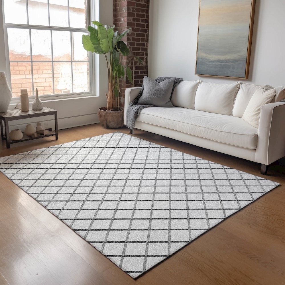 Premium Machine Washable Mayfield  Gray 10' x 14' Rug. Picture 5