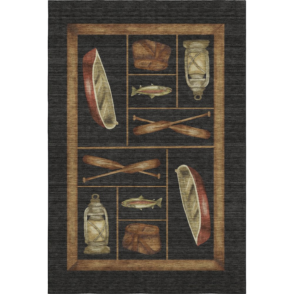 Premium Machine Washable Mayfield  Midnight 10' x 14' Rug. Picture 1
