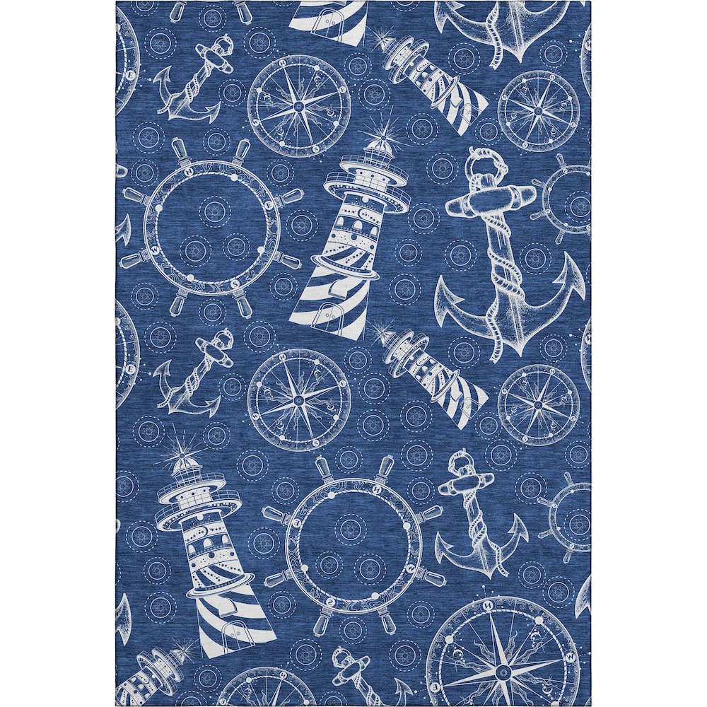 Premium Machine Washable Mayfield  Navy 10' x 14' Rug. Picture 1