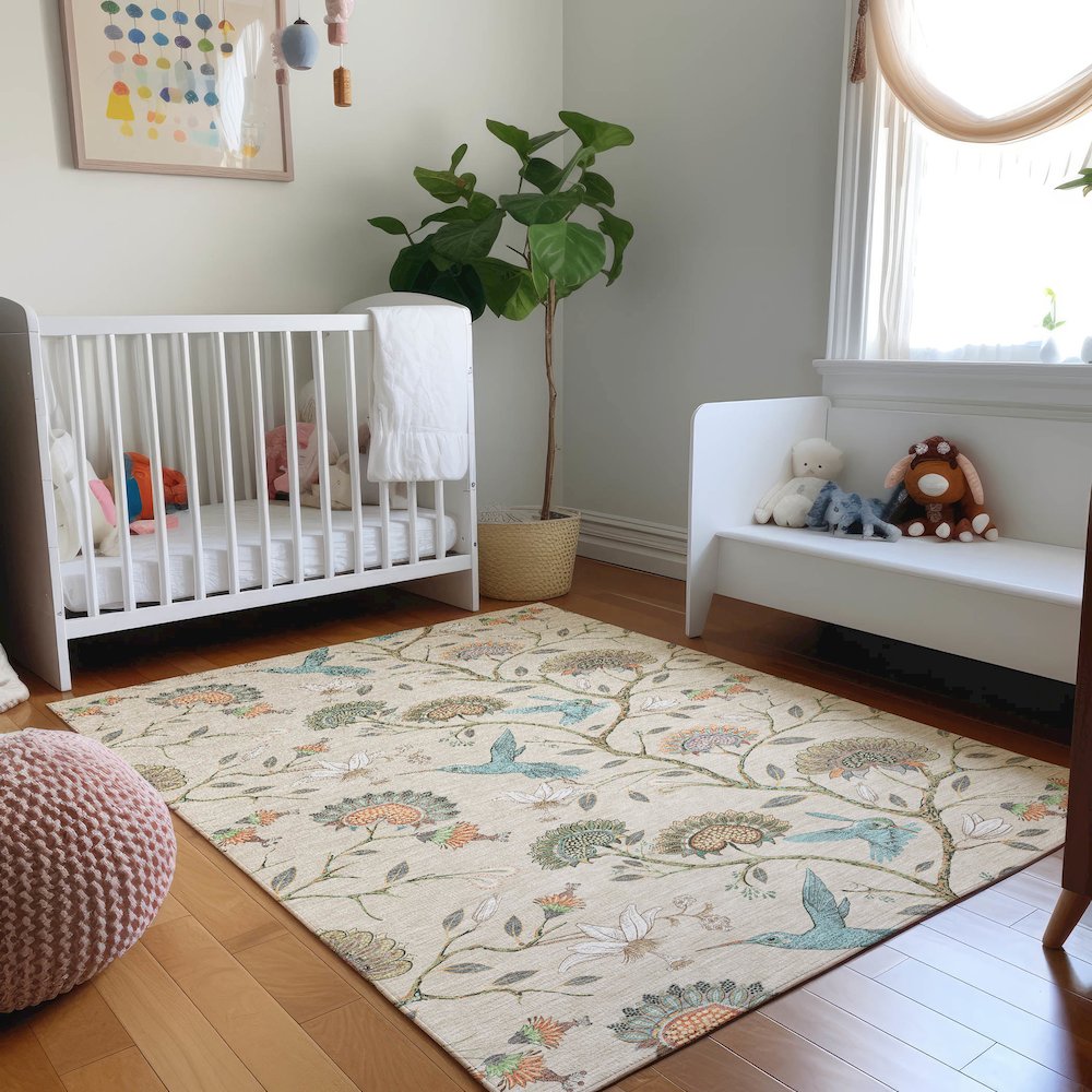 Premium Machine Washable Mayfield  Beige 10' x 14' Rug. Picture 5