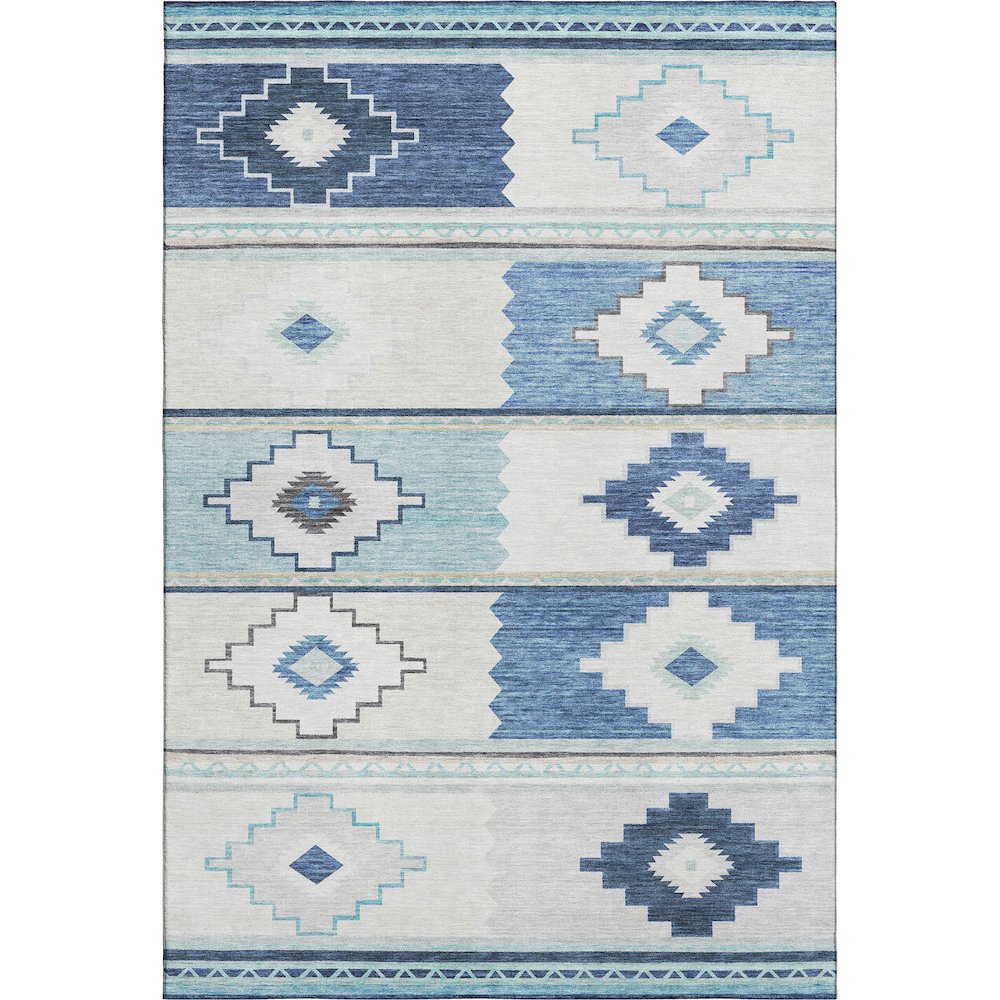 Premium Machine Washable Mayfield  Blue 10' x 14' Rug. Picture 1