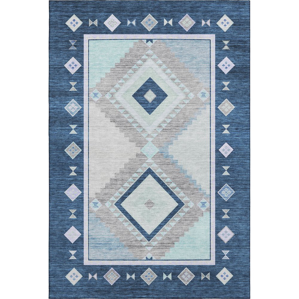 Premium Machine Washable Mayfield  Blue 10' x 14' Rug. Picture 1