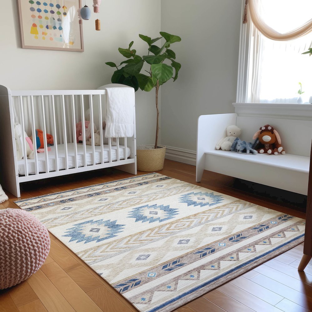 Premium Machine Washable Mayfield  Taupe 10' x 14' Rug. Picture 5