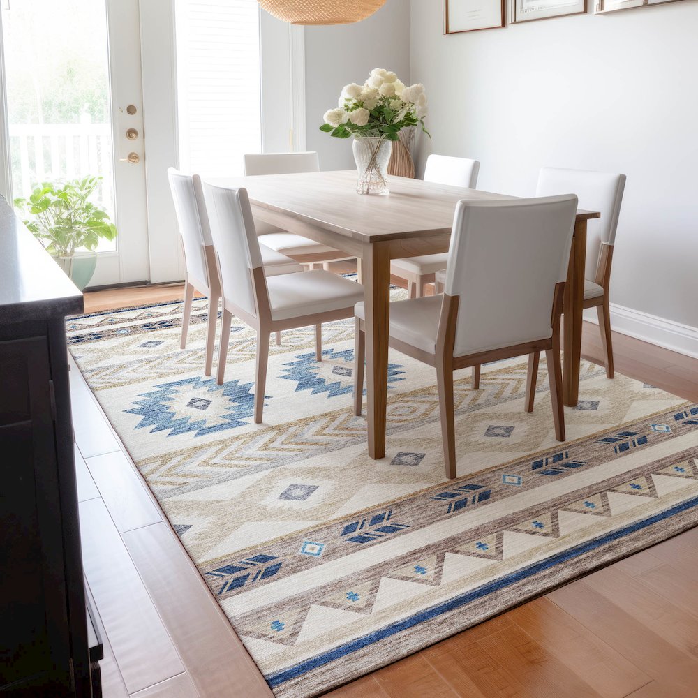 Premium Machine Washable Mayfield  Taupe 10' x 14' Rug. Picture 6