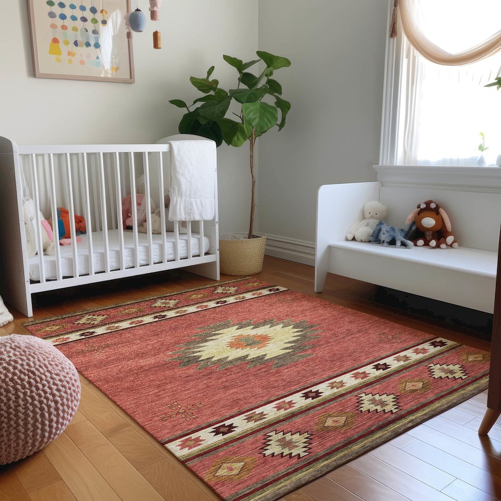 Premium Machine Washable Mayfield  Spice 10' x 14' Rug. Picture 5