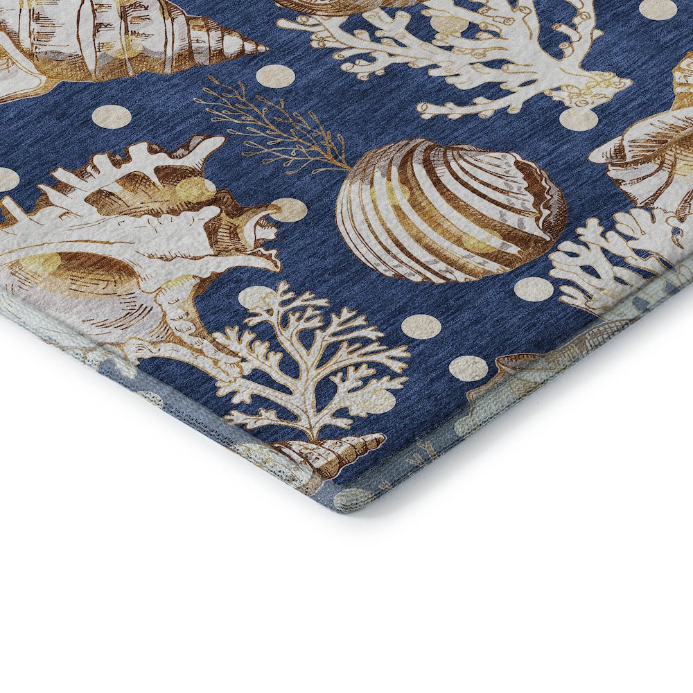 Premium Machine Washable Mayfield  Blue 8' x 8' Round Rug. Picture 3