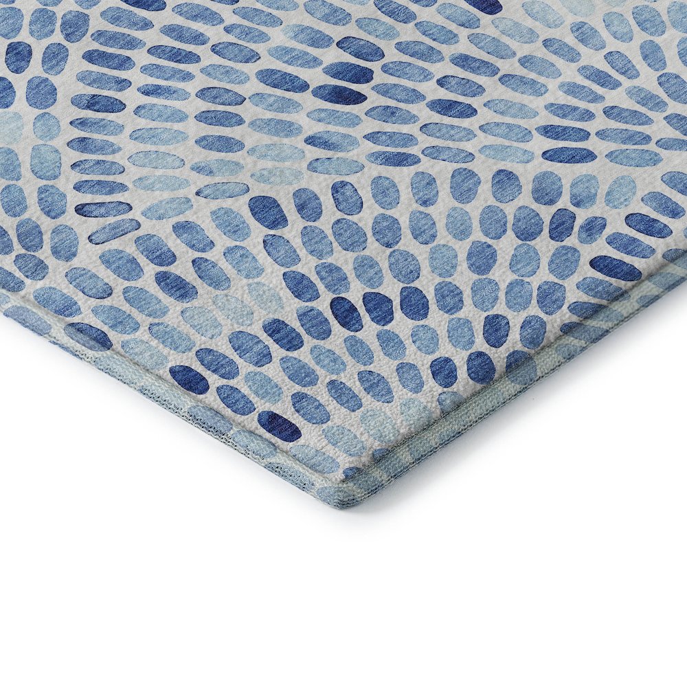 Premium Machine Washable Mayfield  Blue 8' x 8' Round Rug. Picture 3
