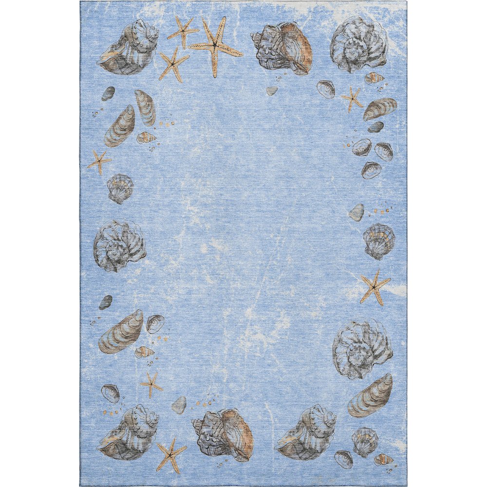 Premium Machine Washable Mayfield  Blue 10' x 14' Rug. Picture 1