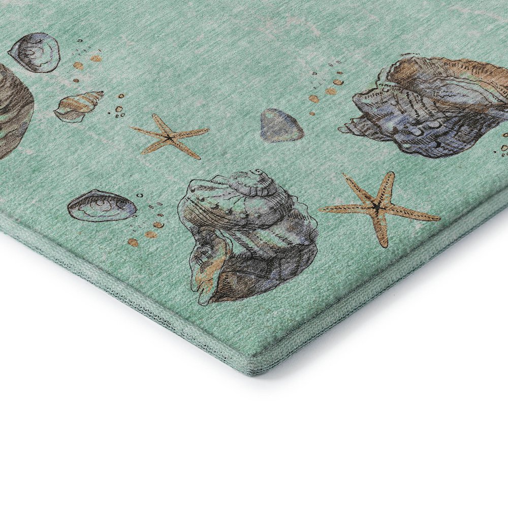 Premium Machine Washable Mayfield  Green 8' x 8' Round Rug. Picture 3