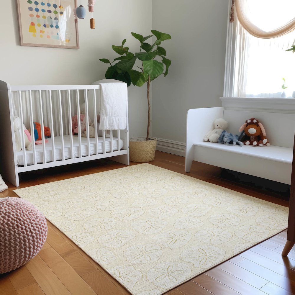 Premium Machine Washable Mayfield  Sand 10' x 14' Rug. Picture 5