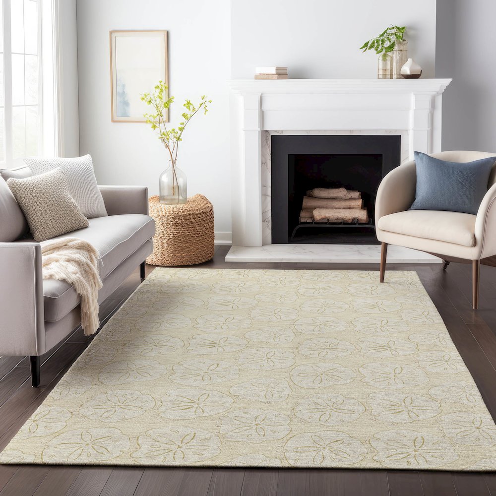 Premium Machine Washable Mayfield  Sand 10' x 14' Rug. Picture 6