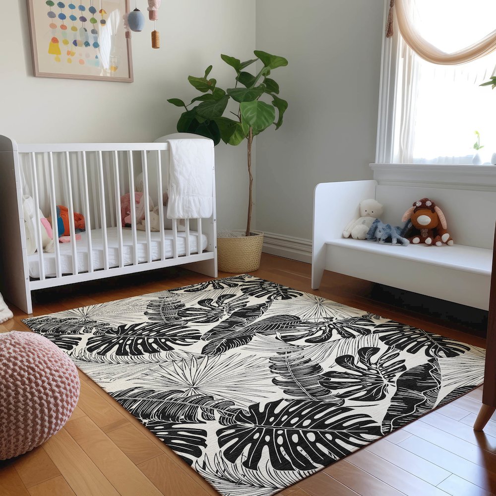 Premium Machine Washable Mayfield  Midnight 10' x 14' Rug. Picture 5