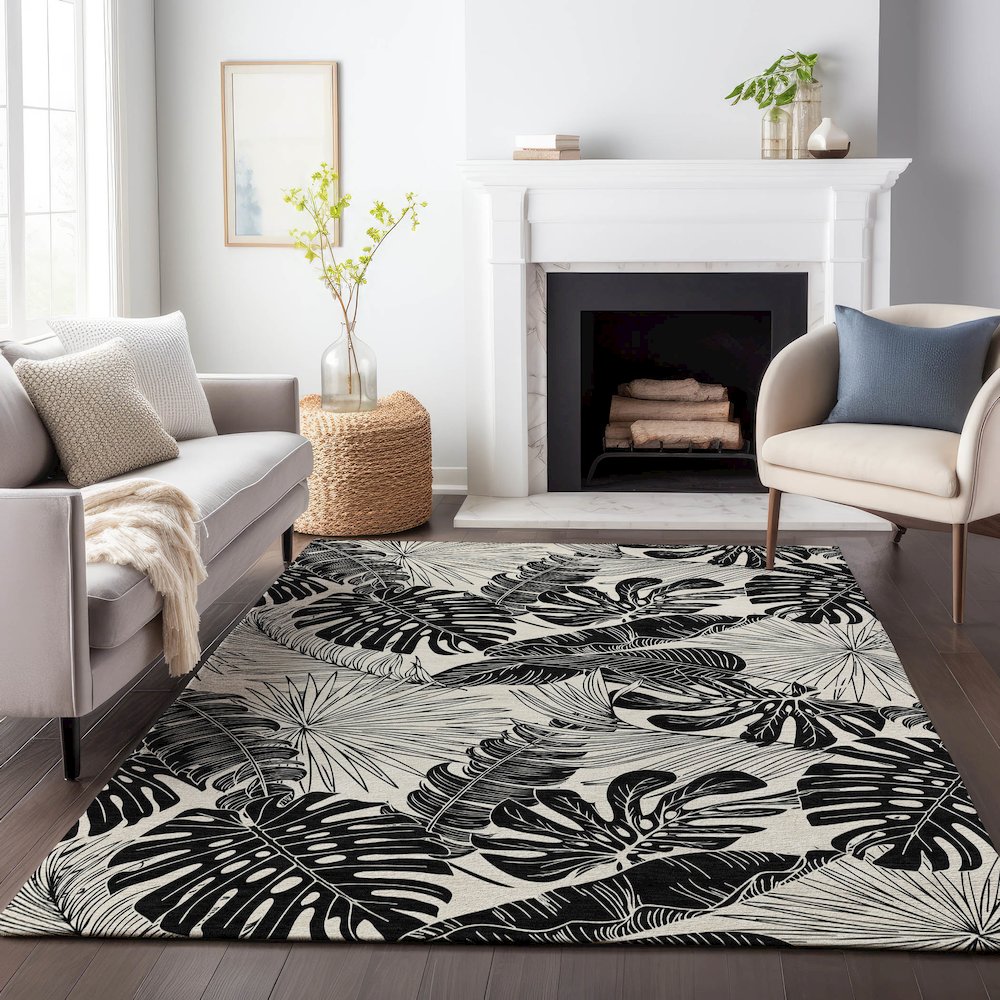 Premium Machine Washable Mayfield  Midnight 10' x 14' Rug. Picture 6