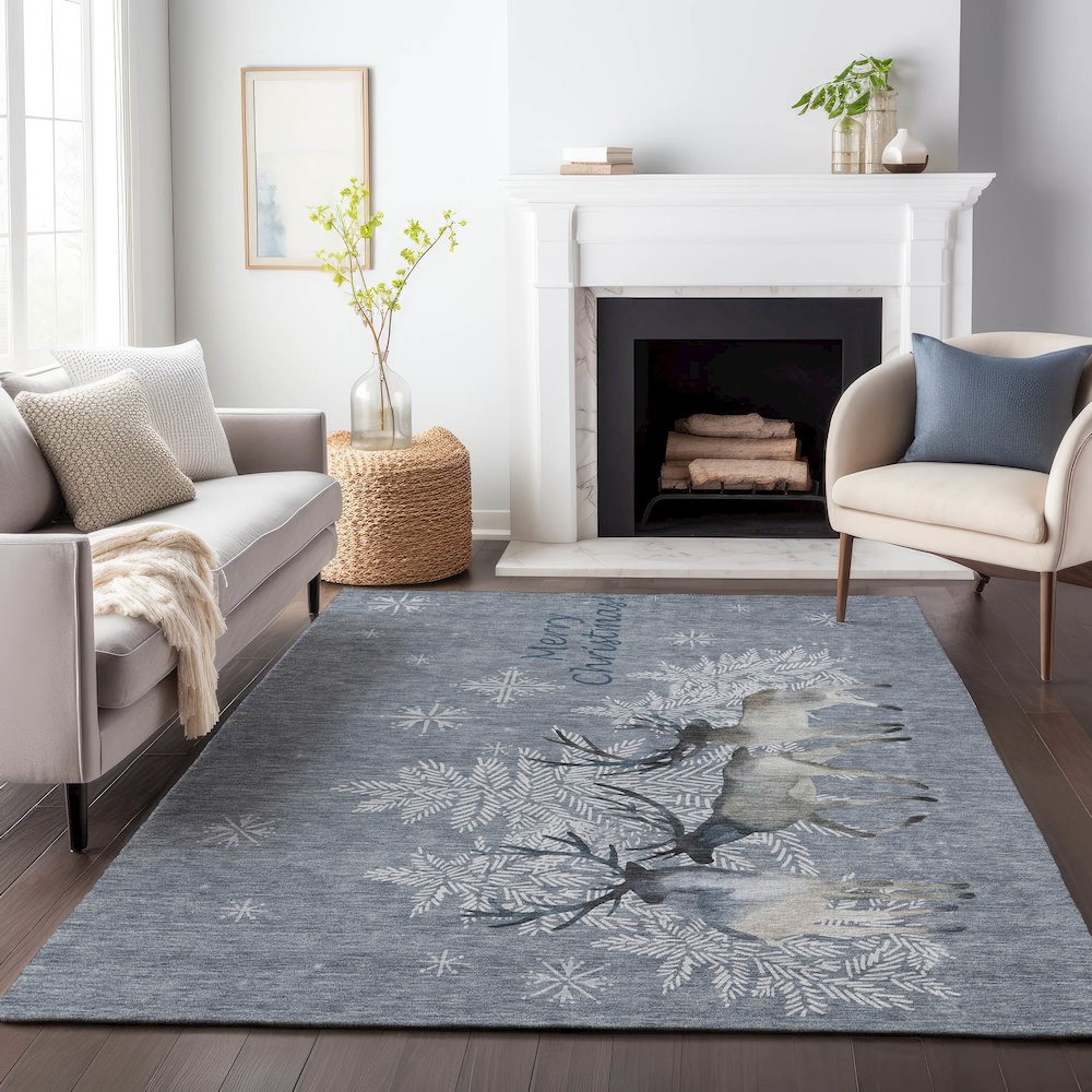 Premium Machine Washable Mayfield  Ash 10' x 14' Rug. Picture 6