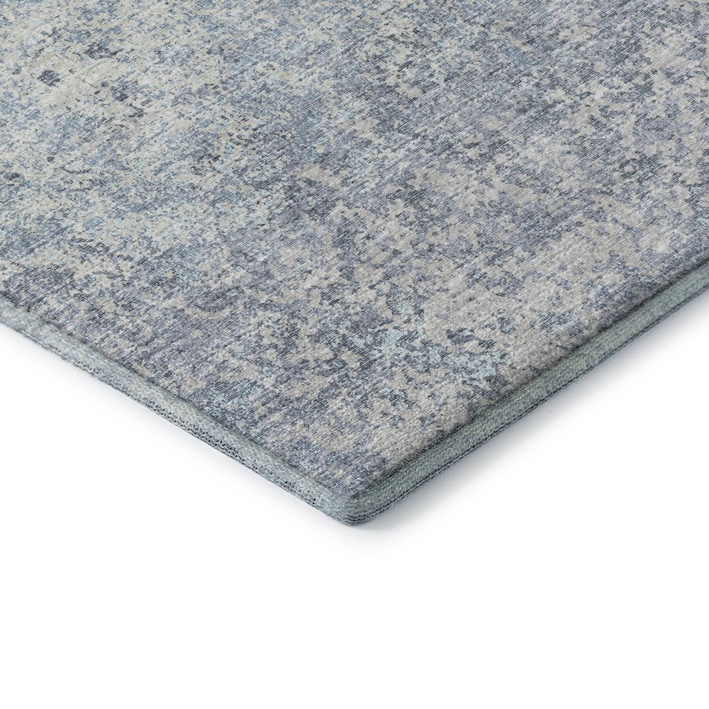 Premium Machine Washable Mayfield  Blue 8' x 8' Round Rug. Picture 3