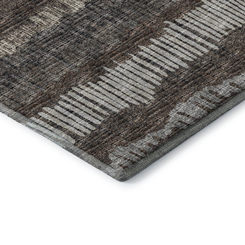 Premium Machine Washable Mayfield  Brown 8' x 8' Round Rug. Picture 3