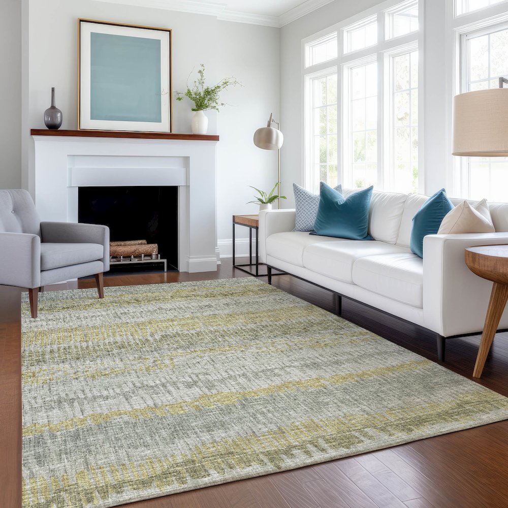 Premium Machine Washable Mayfield  Sage 10' x 14' Rug. Picture 5