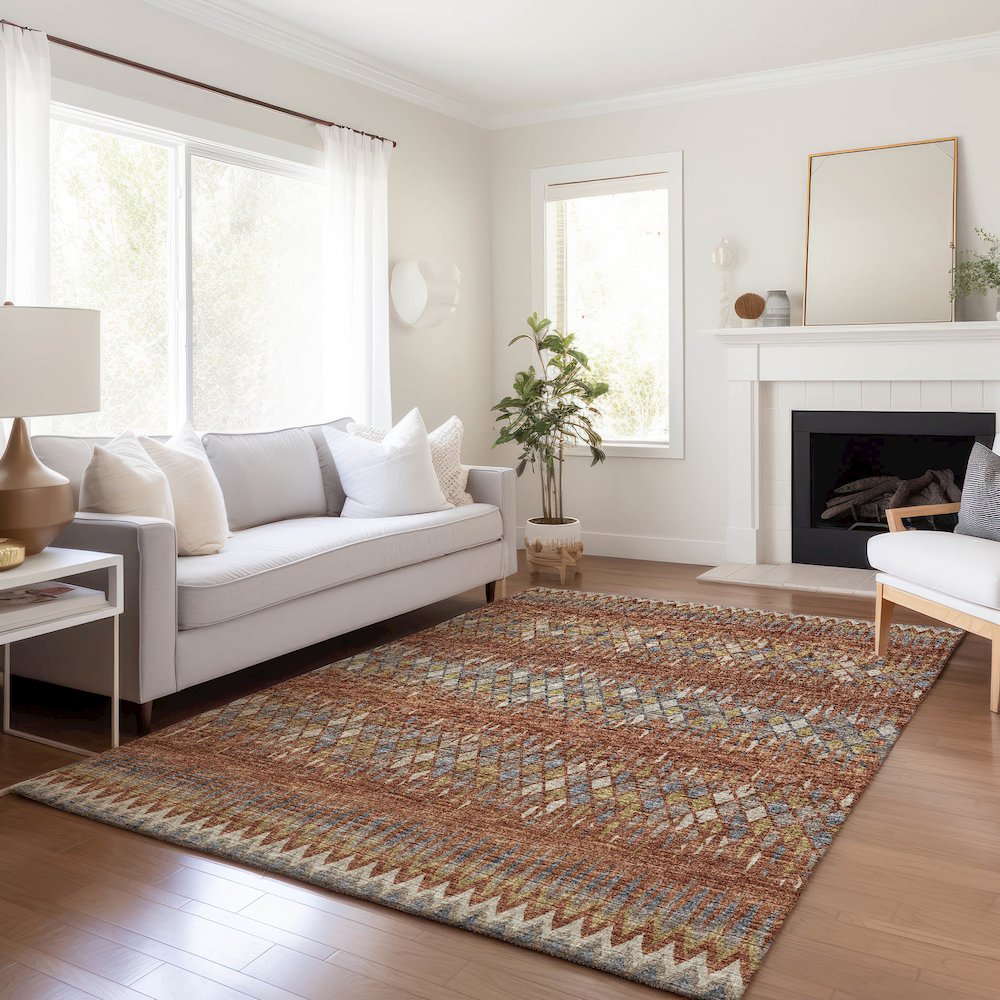 Premium Machine Washable Mayfield  Spice 10' x 14' Rug. Picture 6