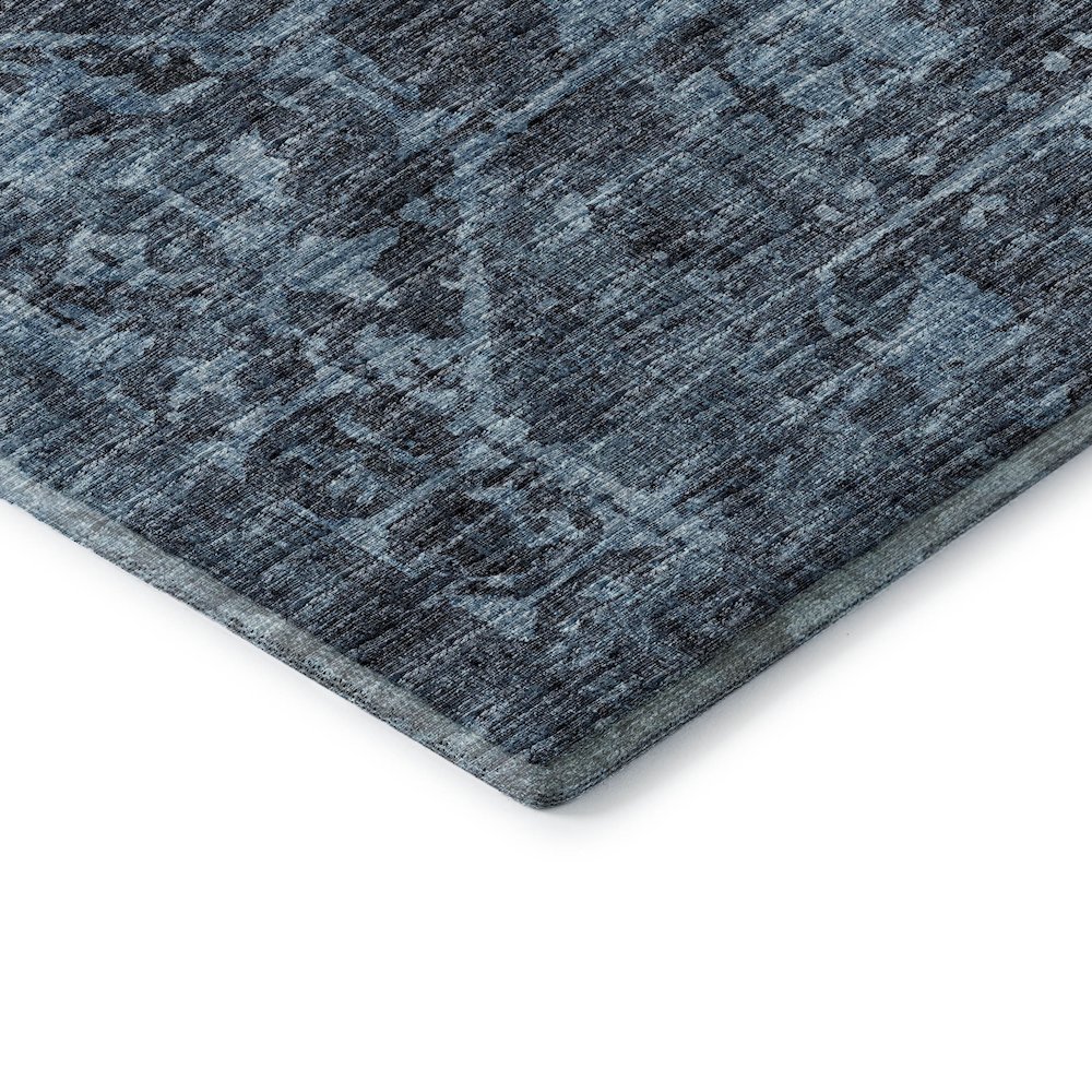 Premium Machine Washable Mayfield  Navy 8' x 8' Round Rug. Picture 3